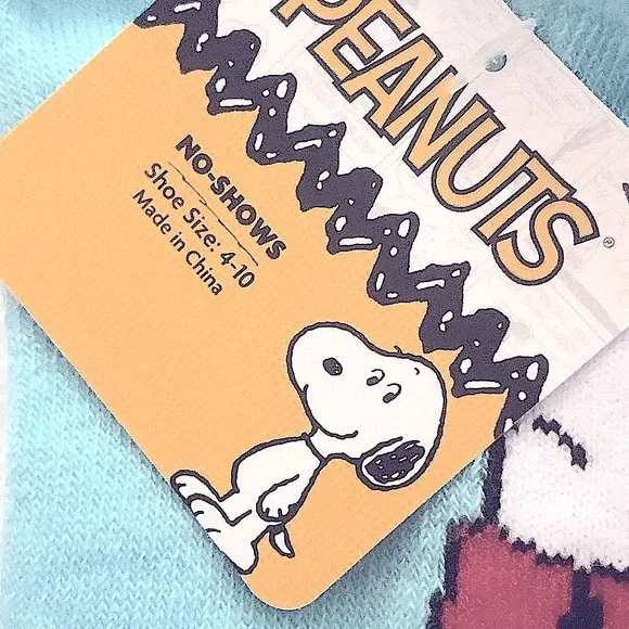 Peanuts Woodstock Women's No Shows Socks NEW size 4-10 unisex white yellow - Picture 6 of 8